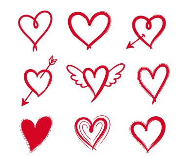 kalp şekli seti farklı stiller