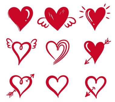 vektör kırmızı kalp koleksiyonu.