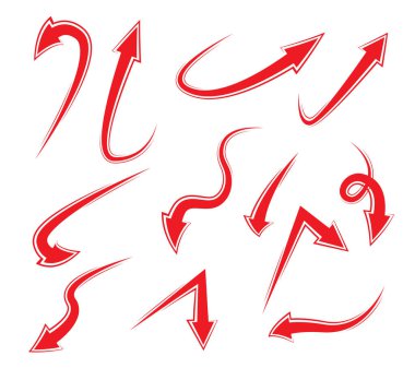 Kırmızı oklar kümesi