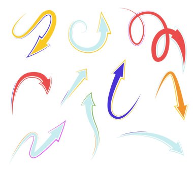 Renkli oklar. vektör illüstrasyonu
