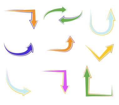 renkli oklar kümesi. vektör çizim