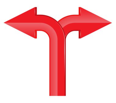 İki kırmızı ok. vektör illüstrasyonu.