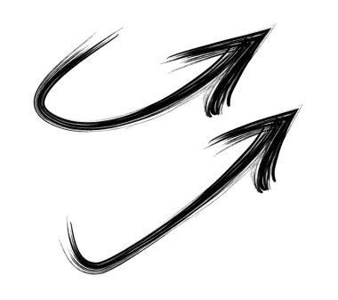 vektör el çizilmiş siyah ok