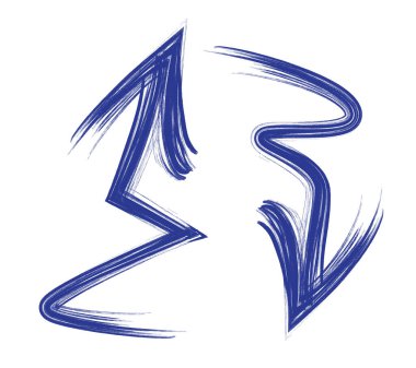 Mavi ve beyaz okların vektör çizimi.