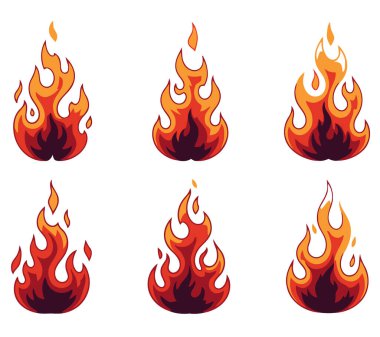 Yangın çıktı. ateş simgeleri