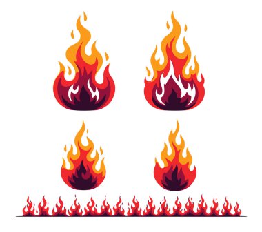 Ateş Alevi Vektörü İllüstrasyonu