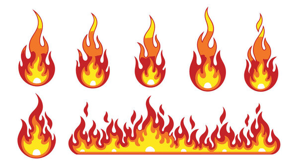 fire flame icon. flat color design. vector illustration.