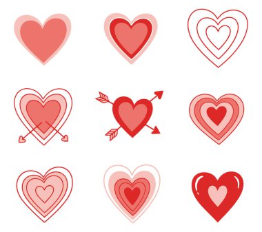 kupa vektör kümesi. Sevgililer Günü simgeleri.