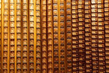 Canlı sardalya konserveleri bir mağaza duvarında çarpıcı bir desen oluşturuyor..