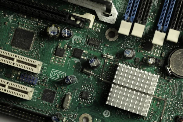 Details Computerkomponenten Und Serverblöcke Makrowelt Hintergrund Und Textur Für Wissenschaftliche — Stockfoto