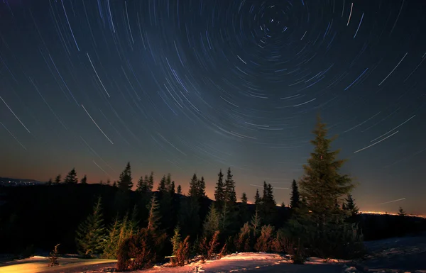 Время Горах Природа Дикой Природе Звездное Небо Много Звезд Млечный — стоковое фото