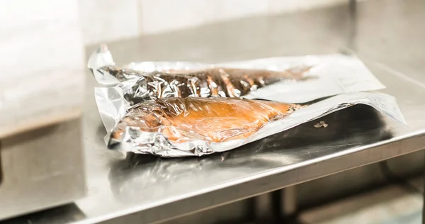 Smoked fish sturgeon and carp, horizontal background — Stock Image Smoked Fish Sturgeon Carp Horizontal Background Stock Image