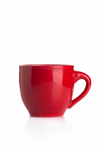 Red Mug Cup White Isolated Background — Stock Photo, Image