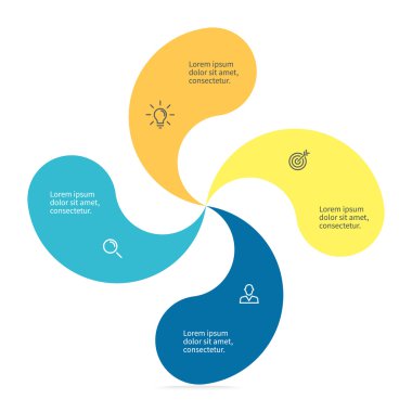Infographic öğe bükülmüş yaprakları ile