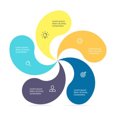Infographic öğe bükülmüş yaprakları ile