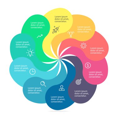 Infographic öğe bükülmüş yaprakları ile