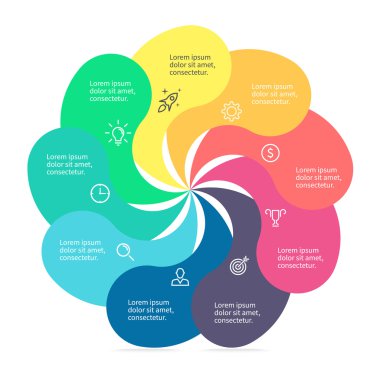 Infographic öğe bükülmüş yaprakları ile