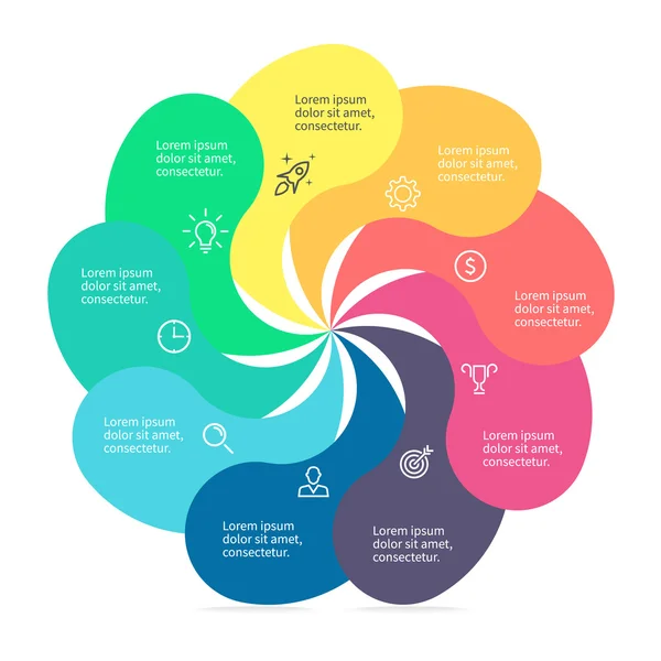 Infographic öğe bükülmüş yaprakları ile