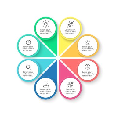 Infographic öğe yaprakları ile