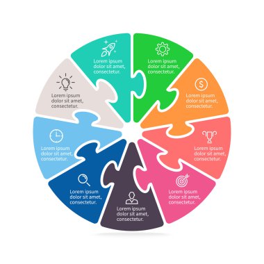 Pasta grafik, Diyagram 9 adımlar, seçenekleri ile.