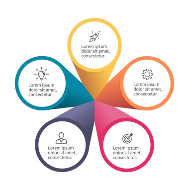 Infographic öğe yaprakları ile