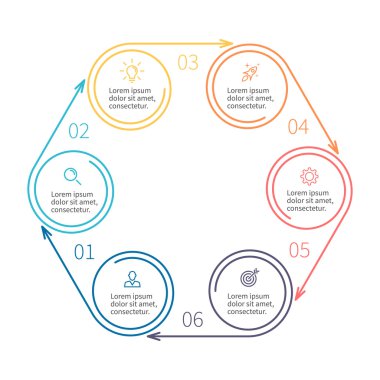 Dairesel infographics. Minimalist diyagramı.