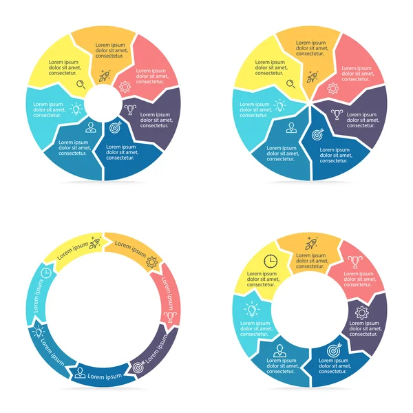 Cirkelvormige pijlen voor infographics. — Stockvector