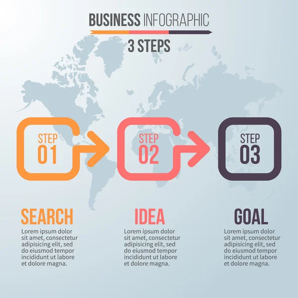Business infographics. Timeline with 3 steps. — Stock Vector