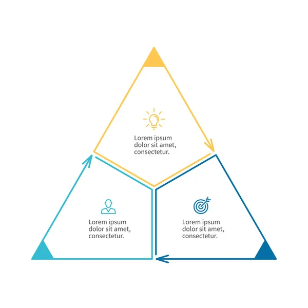 Driehoek voor infographics. Minimalistische diagram. — Stockvector