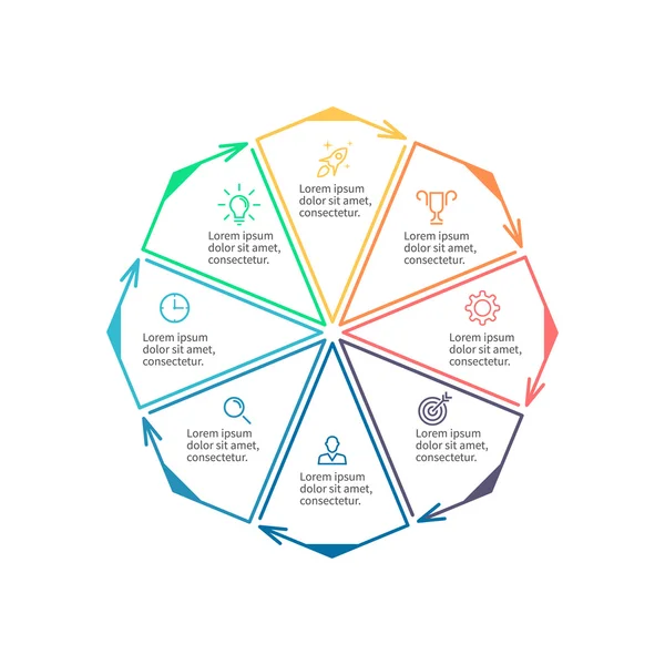 Sekizgen infographics için. Minimalist diyagramı.