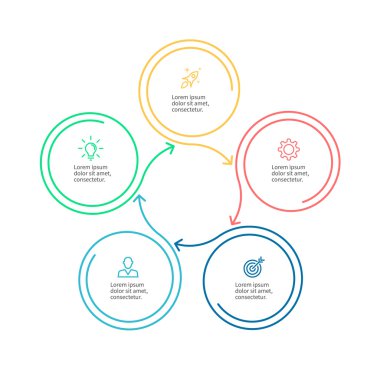 Doğrusal infographics. Minimalist grafik, diyagram.