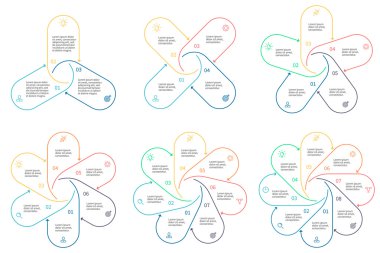 Doğrusal infographics küme. Sunum için diyagramları.