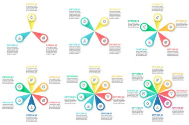 İş infographics. Radyal grafikler, diyagramlar.