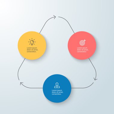 İş infographics. Minimalist diyagramı, grafik, grafik 3 adımlar ile.