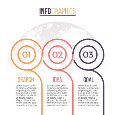İş infographics. Zaman çizelgesi 3 adımları ile. Vektör şablonu.
