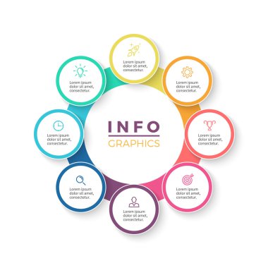 Sekiz adımları infographics. Vektör tasarım öğesi.
