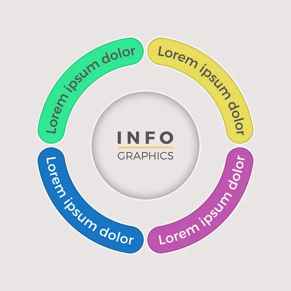 Infografica a quattro passi. Grafico con 4 parti . — Vettoriale Stock