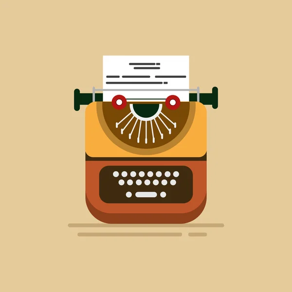 Oude retro schrijfmachine — Stockvector