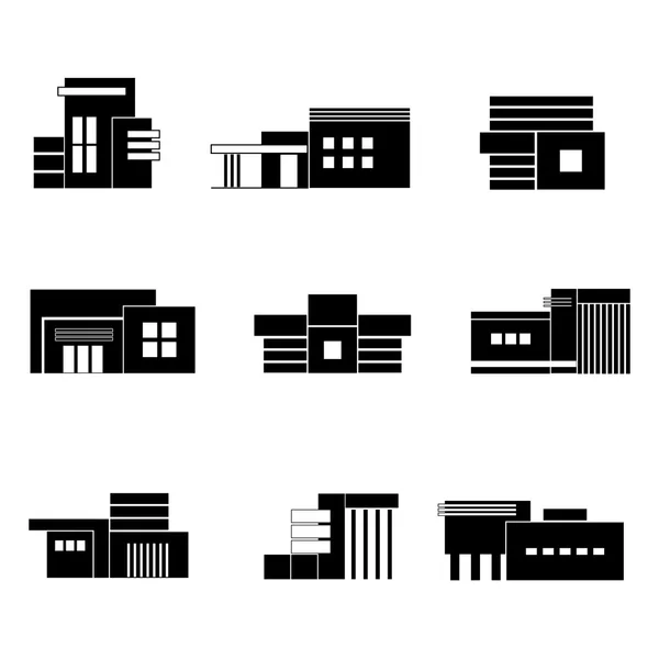 Black miniature houses — Stock Vector