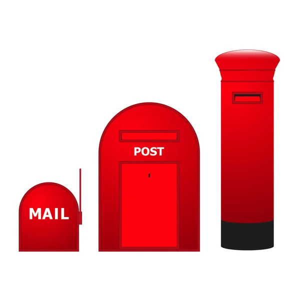 Vector van drie postvakken — Stockvector
