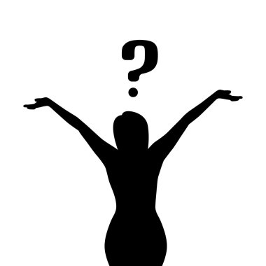 Girl with a question clipart
