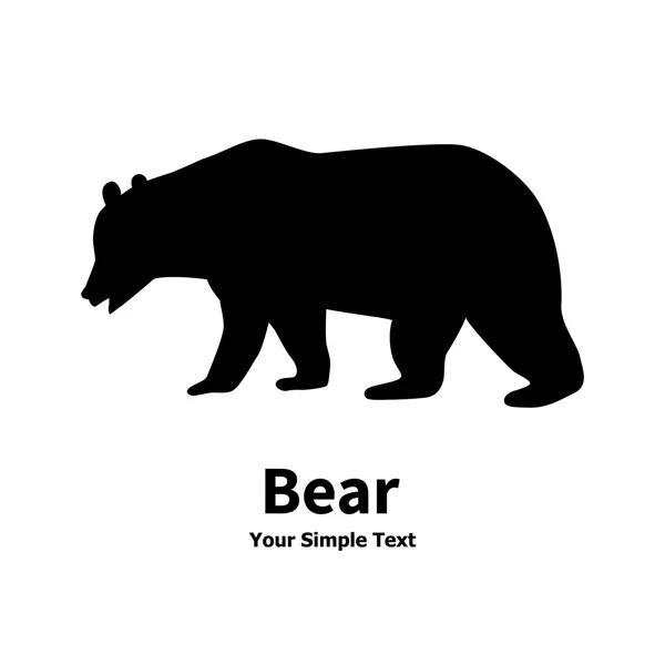 孤立的熊剪影 — 图库矢量图片