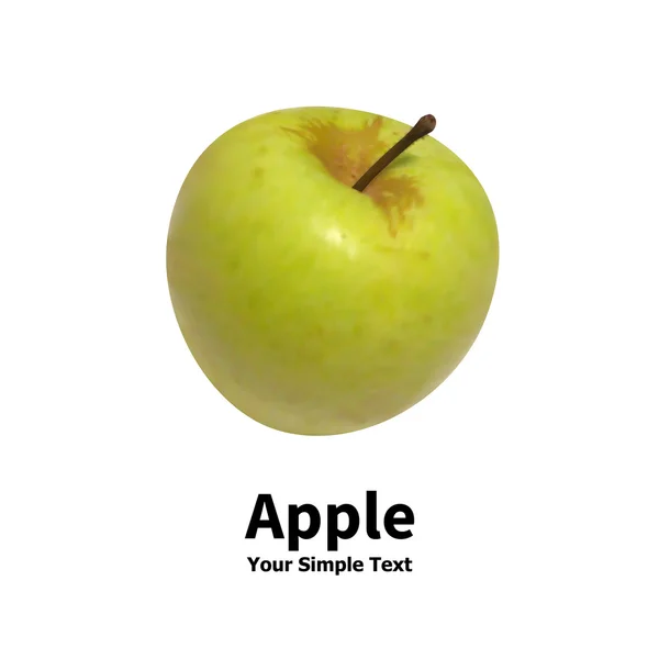 Реалистичное зелёное яблоко — стоковый вектор
