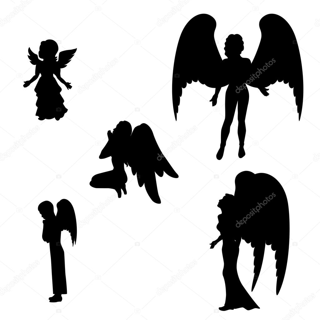 Isolated silhouette of a black angel Stock Vector by ©jenyakot86.gmail