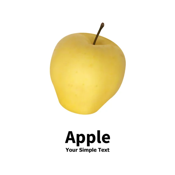 Manzana amarilla realista — Archivo Imágenes Vectoriales
