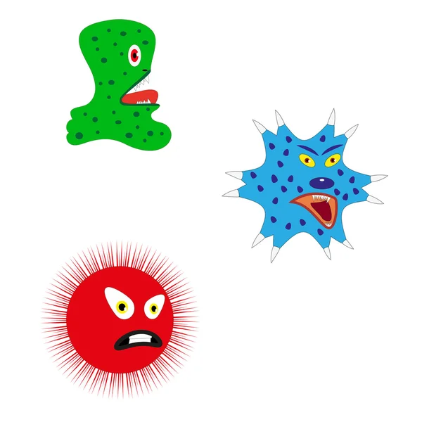 Vectorillustratie van de exploitatie van angst cartoon monsters — Stockvector