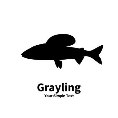 Vector illustration silhouette of grayling clipart
