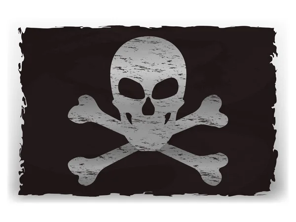 Vector illustration of a black pirate flag — Stock Vector
