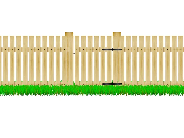 Деревянный забор с дверью — стоковый вектор