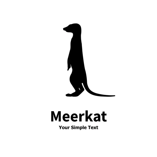 Ilustracja wektorowa meerkat stojący sylwetka — Wektor stockowy